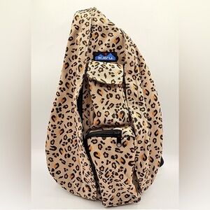 Kavu Leopard Print Crossbody Sling Bag in Tan, Black, Brown